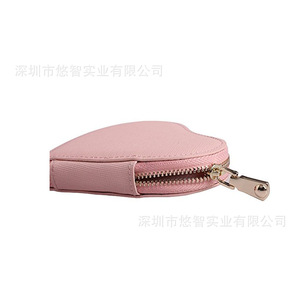 Cadeau promotionnel : Porte-monnaie en forme de cœur, série girly, pochette pour écouteurs et clés en cuir PU, personnalisable. - Product Image 4