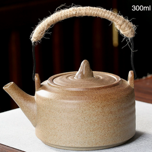 Teiera in Ceramica Artigianale Grezza con Base Riscaldante per Fornello, Bollitore con Manico Laterale e Maniglia per Sollevamento, per Bollire il Tè e Set da Tè Kung Fu - Product Image 6