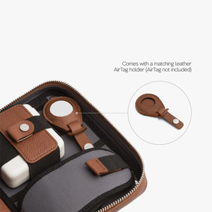 Leather Power Bank Case Tech Essential Bag Multi-functional Large Travel Cable Earphone Digital Gear Organizer w Air Tag Case - Product Image 3