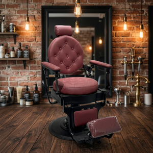 Chaise de barbier vintage pour hommes, style coiffure à la queue arrière, pour salon de coiffure et de coiffage, avec fonction de levage - Product Image 2