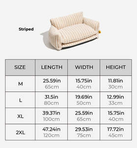 Luxuriöses, Trendiges und Gestreiftes Orthopädisches Hundesofa aus Doppellagigem Lammwollimitat, Festes Hundebett aus Plüschmaterial - Product Image 4