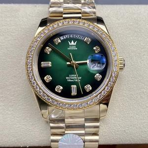 Reloj Drioshipping de Oro y Diamantes de 40 mm con Calendario y Fecha, Cristal de Zafiro, Reloj Automático Europeo Mecánico de Lujo - Product Image 3