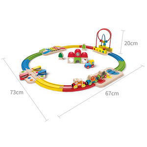 Ensemble de <span class=keywords><strong>Train</strong></span> de piste <span class=keywords><strong>en</strong></span> <span class=keywords><strong>bois</strong></span> <span class=keywords><strong>en</strong></span> vrac, jouets à fentes avec pont <span class=keywords><strong>en</strong></span> brique rouge, accessoires d'extension de chemin de fer, activités pour enfants - Product Image 5