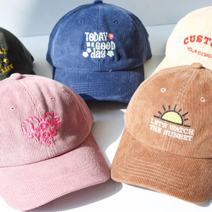 หมวกเบสบอลกีฬาแบบขายส่งสั่งทำได้ 5 แผง สำหรับผู้ชายและผู้หญิง ผ้าคอร์ดูรอย ปีกโค้ง ระบายอากาศได้ดี กันน้ำ ปรับขนาดได้ ปักลาย 3 มิติ - Product Image 3