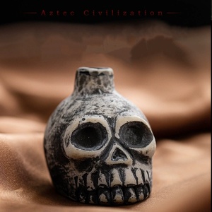 Vintage Weathered Aztec Death Whistle Ceramic <b>Skull</b> Screaming Sound Whistle Halloween <b>Gift</b> Historical Culture Souvenir - Product Image 5