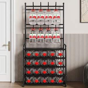 Perchero de entrada de 5 niveles 3 en 1 con estante para zapatos, perchero de metal negro independiente para ropa, zapatos, sombreros, bolsos y paraguas - Product Image 6