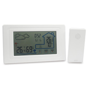 Sleek <b>Large</b>-Screen Multi-Function LED Backlit Weather Forecast <b>Clock</b> with Indoor/Outdoor Temperature and Humidity Alarm - Product Image 5