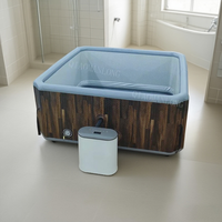 Bain à remous gonflable pour 4 personnes, jacuzzi gonflable d'extérieur avec jets, pompe à air pour une soirée de bachelorette ultime, spa à domicile en hiver, baignoire