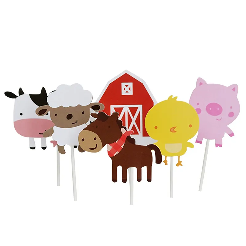 Farm Animal Theme Cupcake Topper Cake Picks Decoration for Baby Shower Birthday Party Favors