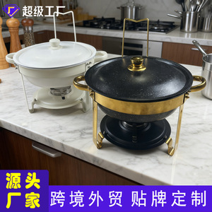 เตาแอลกอฮอล์เคลือบหินไมแฟน ขนาด 3-5 ลิตร แบบพกพา ทรงกลม พร้อมฝาปิด สำหรับตั้งแคมป์และใช้ในบุฟเฟ่ต์ - Product Image 5