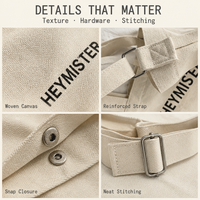 Sac fourre-tout en toile à bandoulière avec sangle réglable, poche intérieure zippée, fermeture à bouton-pression, vente en gros, personnalisable OEM pour usage quotidien
