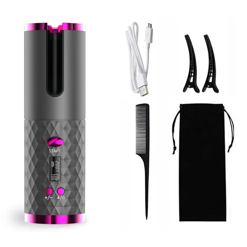 new style wireless automatic magic rechargeable portable hair curler wireless hair curler
