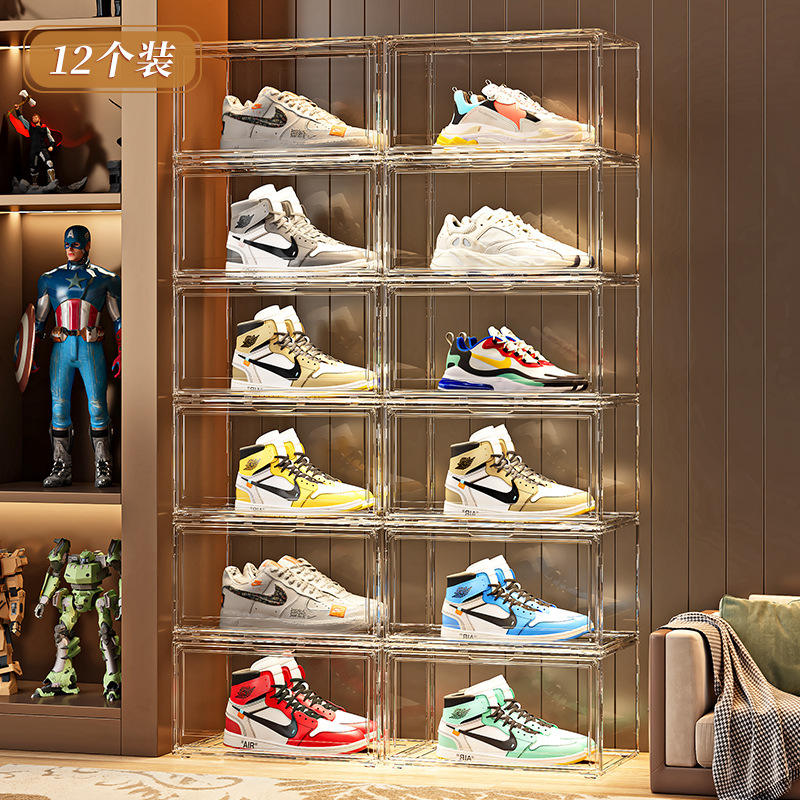 Side-opening transparent shoe box [pack of twelve]