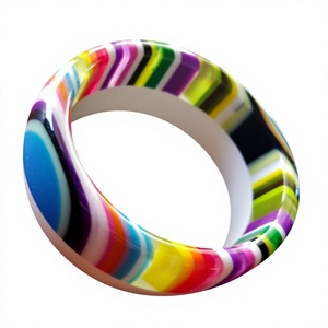 Nouveau Bracelet Jonc en Acrylique Coloré, Design Élégant, Unisexe, Tendance, Joncs en Résine, Bijoux de Mode pour Mariage et Femme - Product Image 1