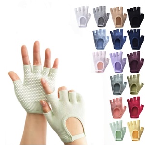 Guantes de Pilates sin Dedos Antideslizantes, Guantes de <span class=keywords><strong>Yoga</strong></span> Transpirables con Agarre de Silicona, Guantes de Gimnasio de Medio Dedo para <span class=keywords><strong>Bikram</strong></span>, para Mujeres - Product Image 1