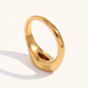 Dingran высокое качество водонепроницаемый PVD позолоченный конский глаз циркониевые кольца с печаткой гипоаллергенные ювелирные изделия из нержавеющей стали - Product Image 6