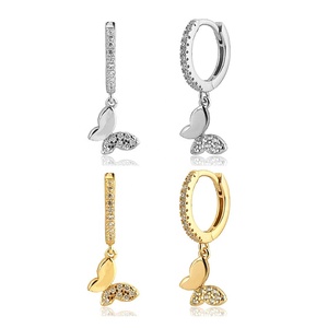 Yhe0238 Phụ Nữ 925 Bạc Bông Tai Thời Trang Zircon Bướm Dangle Bông Tai Cho Phụ Nữ Động Vật Ngọt Ngào Đầy Màu Sắc Drop Bông Tai Đồ Trang Sức - Product Image 1