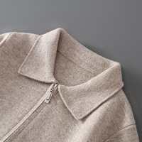 Veste en cachemire pour homme, fermeture éclair intégrale, col à revers, style business décontracté, tenue de bureau, automne-hiver, tricot chaud