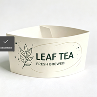 Manchon de gobelet en carton blanc imprimé offset avec logo personnalisé pour les boissons à emporter des cafés