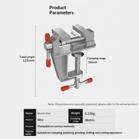 Mini étau d'établi multifonctionnel pour travaux domestiques, pince plate en alliage d'aluminium, fixation de serrage pour le travail du bois