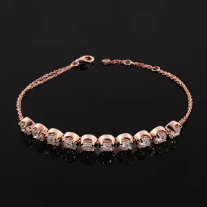 Diamonda Aternative DEF Color 3.5MM Round Brilliant Cut Lab Diamond HPHT Bracelet 18Kテニス