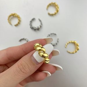 Dylam Dainty Anillos De Plata 925, Bijoux en Argent, Bague Ajustable en Forme de Croissant Torsadé, Bijoux Plaqués Or, Bagues en Or 18K - Product Image 5