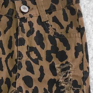Nouvel Arrivage Jean Patte d'Éléphant Double Évasée Imprimé Léopard avec Ceinture Ajustable et Bouton pour Enfants, Sans Minimum de Commande - Product Image 6