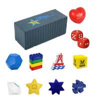 Balle anti-stress en forme de conteneur Cadeaux promotionnels de qualité supérieure Conteneur anti-stress en mousse éponge