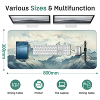 Grand tapis de souris de jeu personnalisé Mountain Base en caoutchouc blanche antidérapante avec bords cousus Tapis de souris étanche pour clavier d'ordinateur