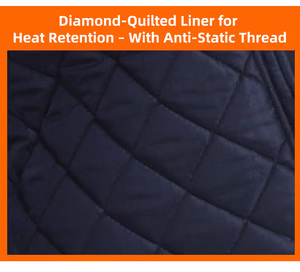 Winter Warm Padded Acidproof Anti-static Worker Uniform Hi Vis Reflective Safety Coverall Workwear Anti Acid Alkali Work <strong>Suit</strong> - Product Image 5