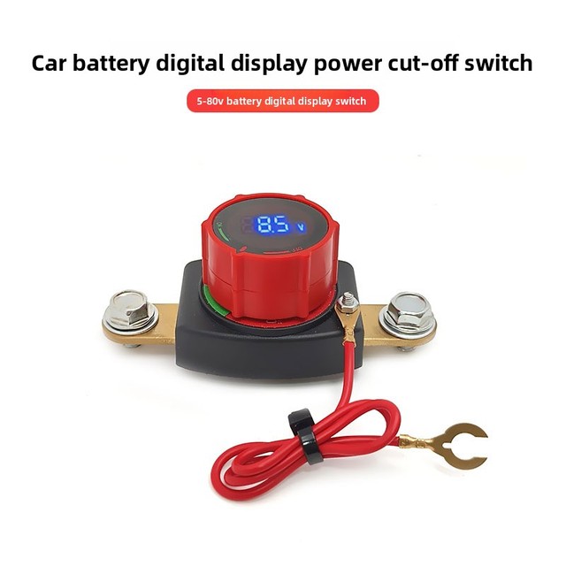 Shangyi D71001 Automotive Brass Screw-hole Battery Positive-negative Disconnect Switch with Voltage Display 12V/24V