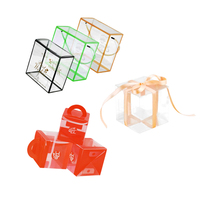 Bon marché, boîte en plastique PVC avec logo personnalisé, boîte en plastique acétate pour animaux de compagnie, paquet cadeau en plastique carré de 6*6*6cm