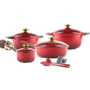 Nấu Ăn Nồi Thiết Lập Không Dính Đồ Nấu Nướng Màu Xanh Lá Cây Màu Sắc 12Pcs Thân Thiện Với Môi Nhôm Bộ Đồ Nấu Nướng Cho Gốm Cảm Ứng Nồi - Product Image 2