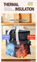 Sac isotherme double couche en tissu Oxford, sac de transport pour boîte à lunch, sac de rangement de voyage imperméable de grande capacité pour étudiants et bureau
