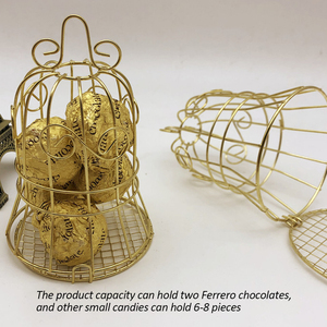 Metal altın teneke kuş kafesi şeker kutuları düğün iyilik hediye lehine hediye kutusu romantik düğün dövme şeker kutusu - Product Image 4