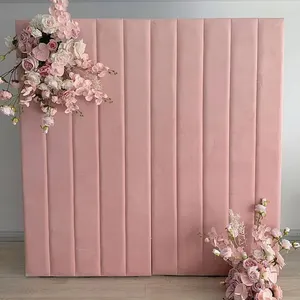 럭셔리 이벤트 장식 7ft 광장 홍당무 핑크 꽃 아치 웨딩 벨벳 벽