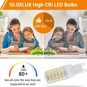 Bombillas LED <span class=keywords><strong>G9</strong></span> AC110-130V de <span class=keywords><strong>5W</strong></span>, Bombillas LED de Maíz T4 sin Parpadeo para Lámparas Colgantes, de Techo, Arañas y de Pared - Product Image 5