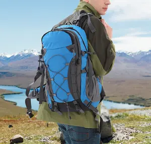 Top Selling 40L Travel Lightweight External Frame Hiking Backpack Bag For Camping Climbing Trekking Outdoors Sports
