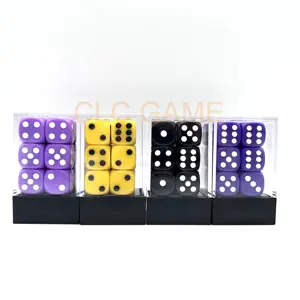 Ondoorzichtige Dobbelstenen 12 Stuk 16Mm D6 Dobbelstenen Set Met Geschikt Dobbelstenen Doos Voor Board Game