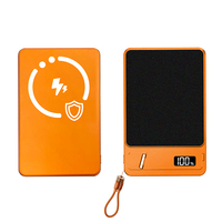 Faltbarer Kickstand Magnetische Kabellose Powerbank 5000mAh 22,5W Kabelgebunden 15W Kabellos 2-in-1 Lanyard-Kabel Metall Tragbare Powerbank