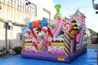 Bonbons Terre Rebond Gonflable Pour Fille Et Garçon Gonflable Commercial Rebond Bonbons Gonflable Videur Château Sautant avec toboggan