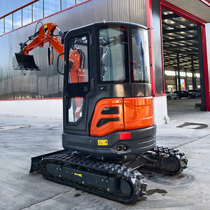 Spedizione gratuita Grapple Digger Mini escavatore Bagger con cabina KUBOTA motore diesel cingolato Pelle per la vendita - Product Image 1