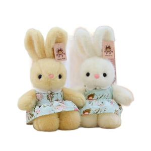 Simpatico coniglio bianco ricamato giocattoli di peluche realizzati su misura con gonna floreale 2025 giocattoli più recenti PP cotone imbottitura fodera di maglia all'ingrosso - Product Image 1