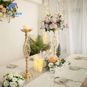 Fondo DE BODA Decoración Mesa Centro de mesa Zócalo de oro Pasarela Flor Soporte de metal - Product Image 3