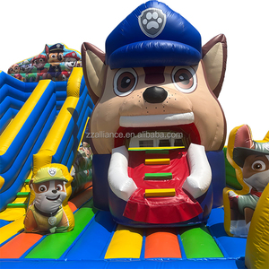 Rumah Loncat Tiup Bouncy Castle dengan Seluncuran Paw Dog Patrol Sewa Komersial Pasokan Pabrik OEM - Product Image 4
