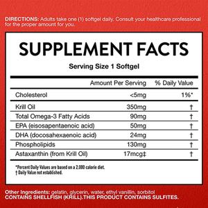 Suplemento de Aceite de Krill Omega 3 de Alta Calidad, 130 Cápsulas Blandas con Aceite de Pescado para Adultos, Suplemento para la Salud - Product Image 3