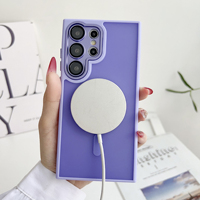 Casing Magnetik Matte Warna-warni Sentuhan Lembut Grosir, Penutup Kamera Penuh Anti Gores Tahan Banting untuk Samsung Galaxy A18 A08
