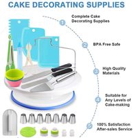 Kit de 493 Pièces d'Ustensiles de Décoration de Gâteaux et Pâtisserie avec Support Tournant, Douille, Spatule, Moule à Gâteau et Cuillères Mesureuses