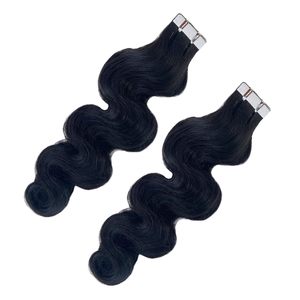 Extensioni per <span class=keywords><strong>capelli</strong></span> con nastro adesivo, 100% <span class=keywords><strong>capelli</strong></span> umani naturali, ondulati, 50g/fascio, 20 pezzi/confezione, colore 1b - Product Image 5