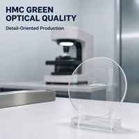 Lentille bifocale plate en polycarbonate 1.59 résistante aux chocs, anti-lumière bleue, avec traitement HMC vert, pour lunettes de sécurité (fabrication en usine)